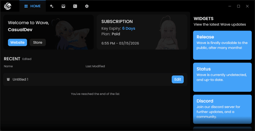 Wave screenshot 1